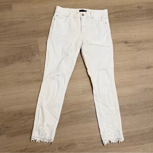 Ann Taylor White Lace Skinny Ankle Jeans